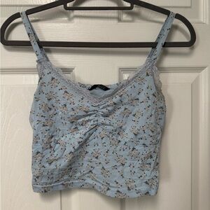 SHEIN Blue Ruched Crop Camisole